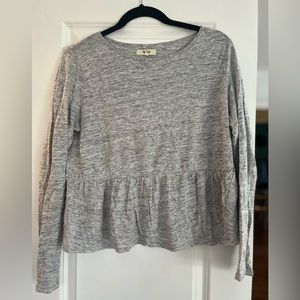 Madewell Peplum Longsleeve Shirt